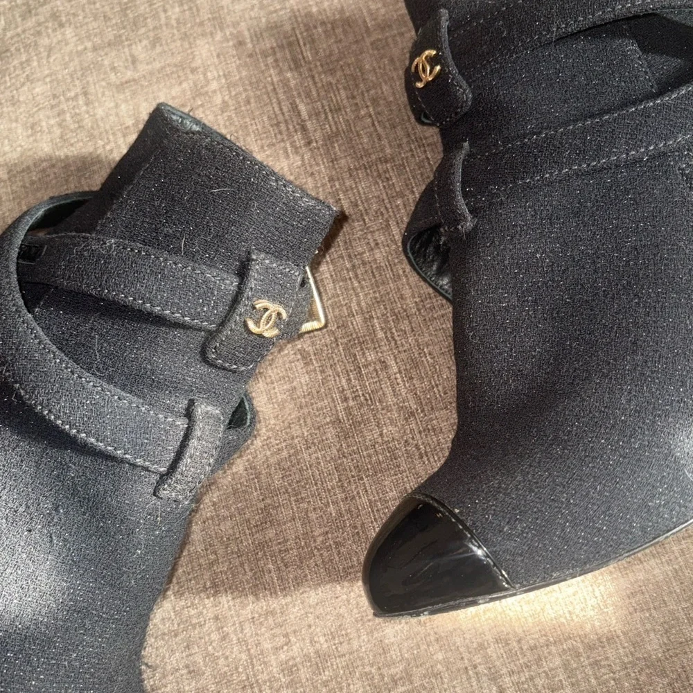 Classic Chanel CC Logo Cap Toe Boots”